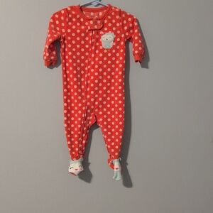 Carter's Pink Polka Dot Fleece Footie